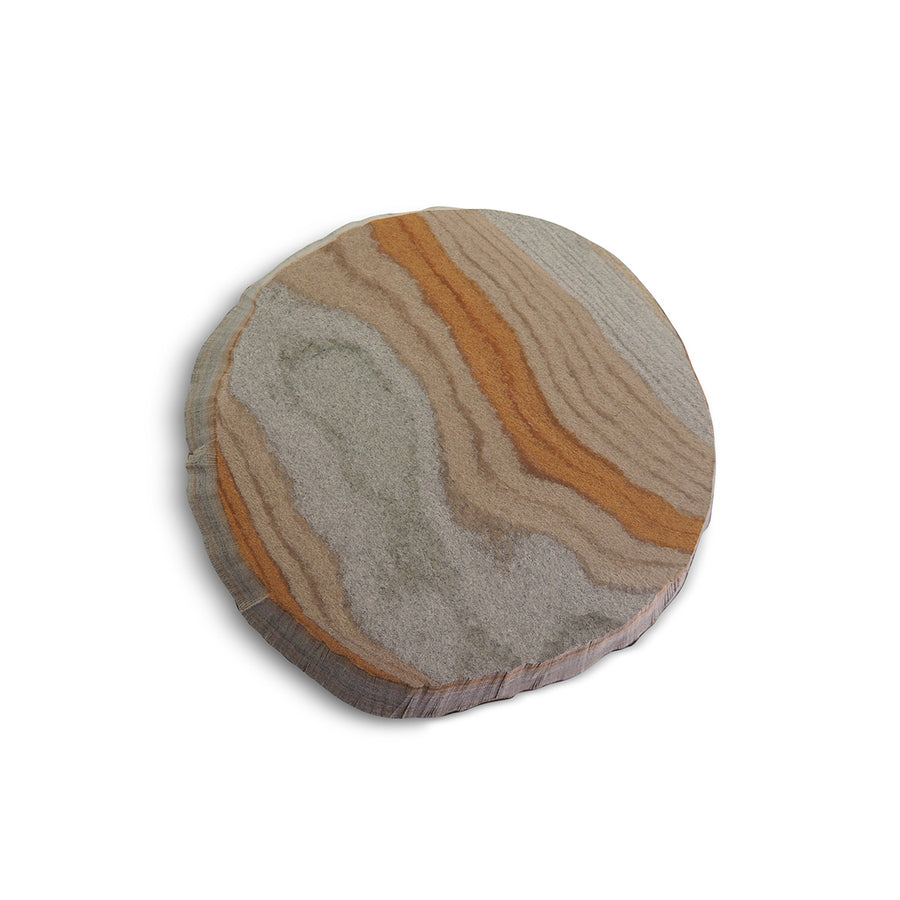 Layered paper brooch. Pale brown, grey.