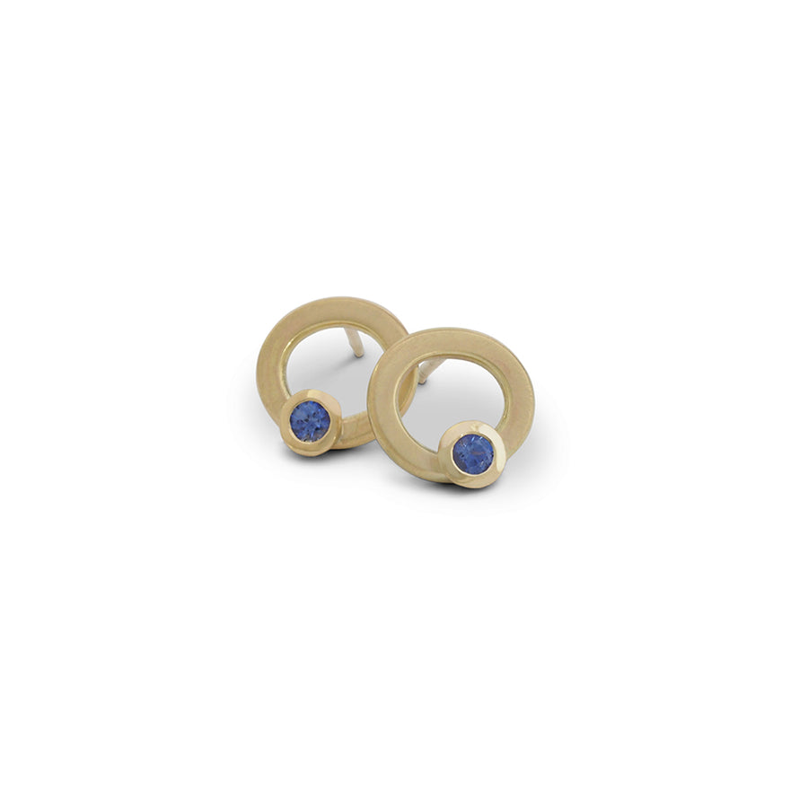 Asymmetrical Halo gem set studs