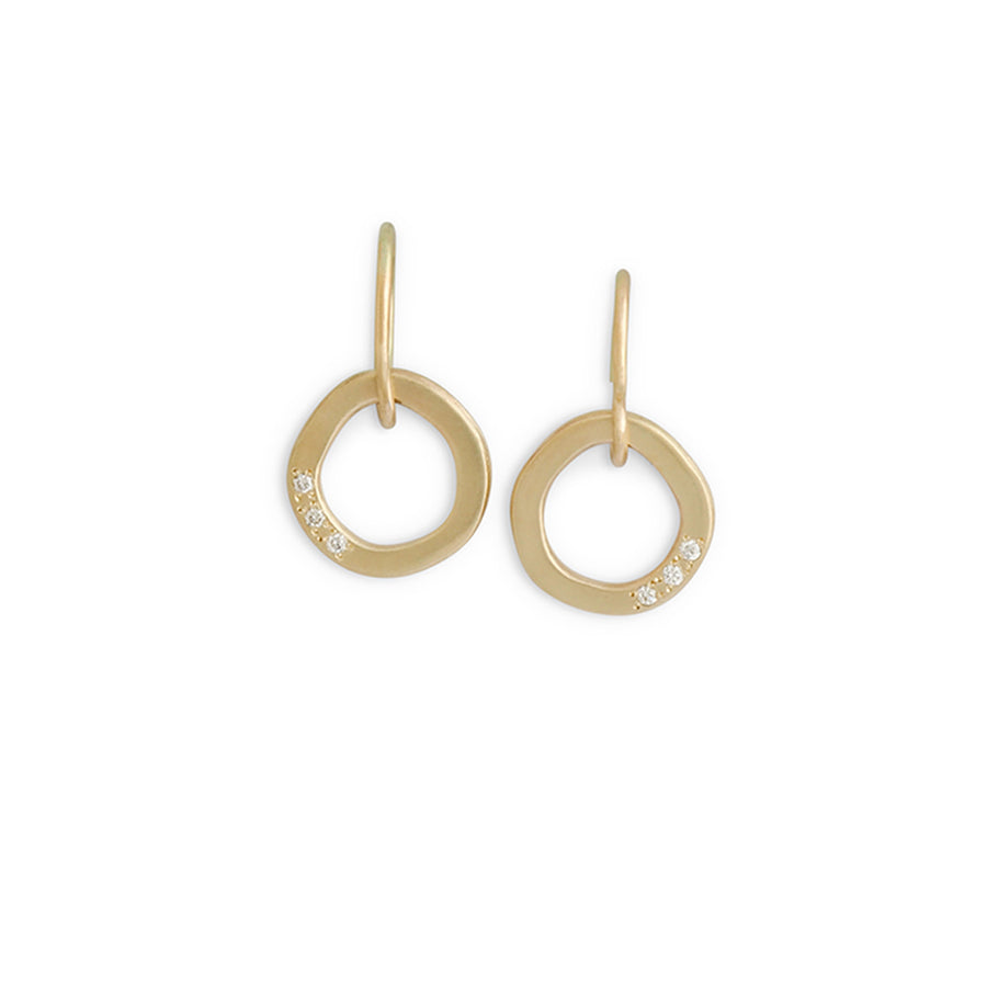 Diamond Halo hook earrings