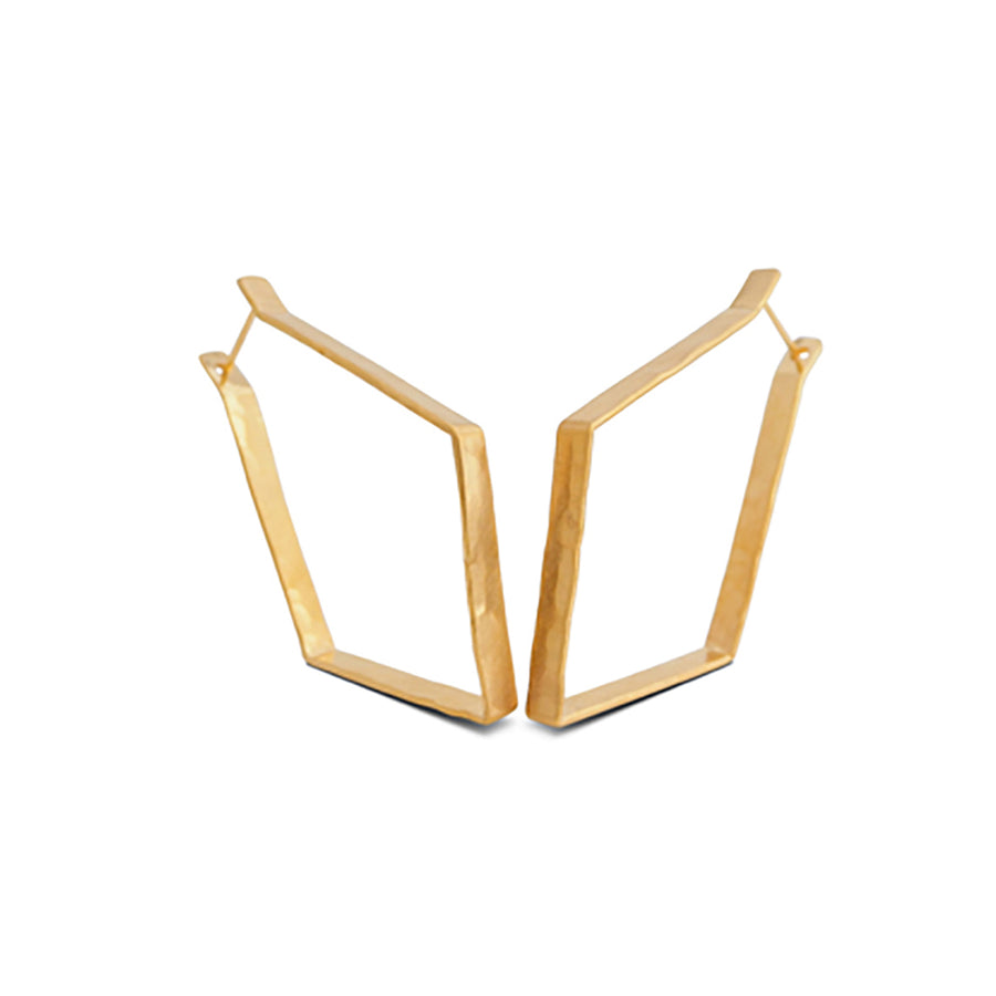 Diamond Crush gold plated hoops