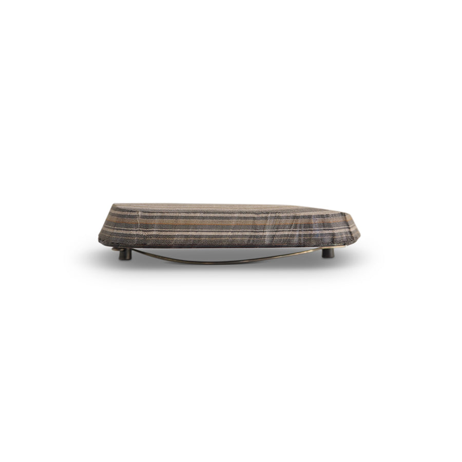 Layered paper brooch. Pale grey, grey