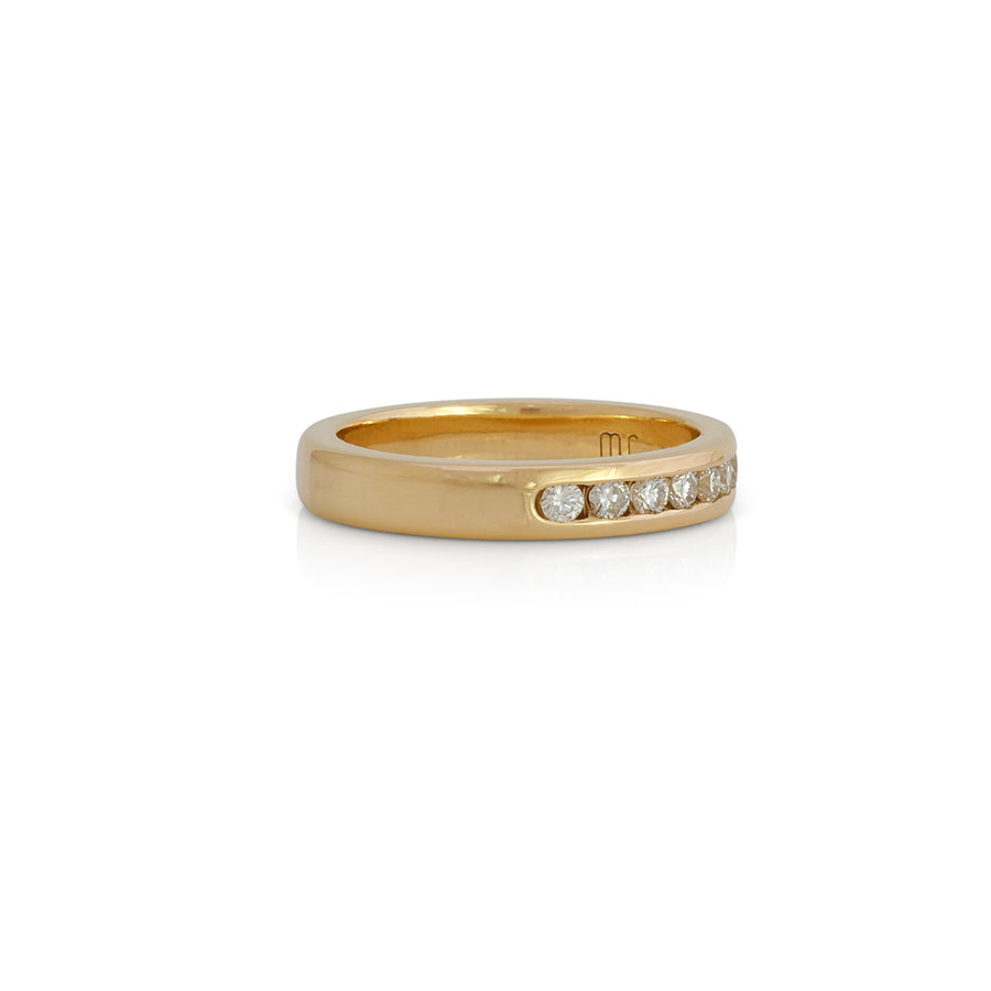 18ct yellow gold channel diamond ring