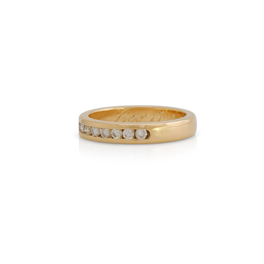18ct yellow gold channel diamond ring