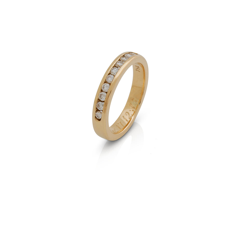 18ct yellow gold channel diamond ring